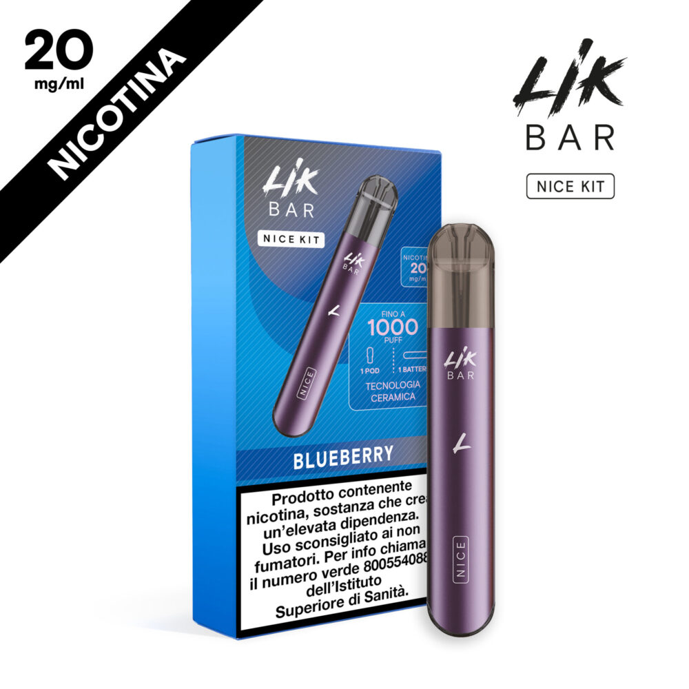 LIK BAR NICE - STARTER KIT PURPLE + POD BLUEBERRY - NIC 20