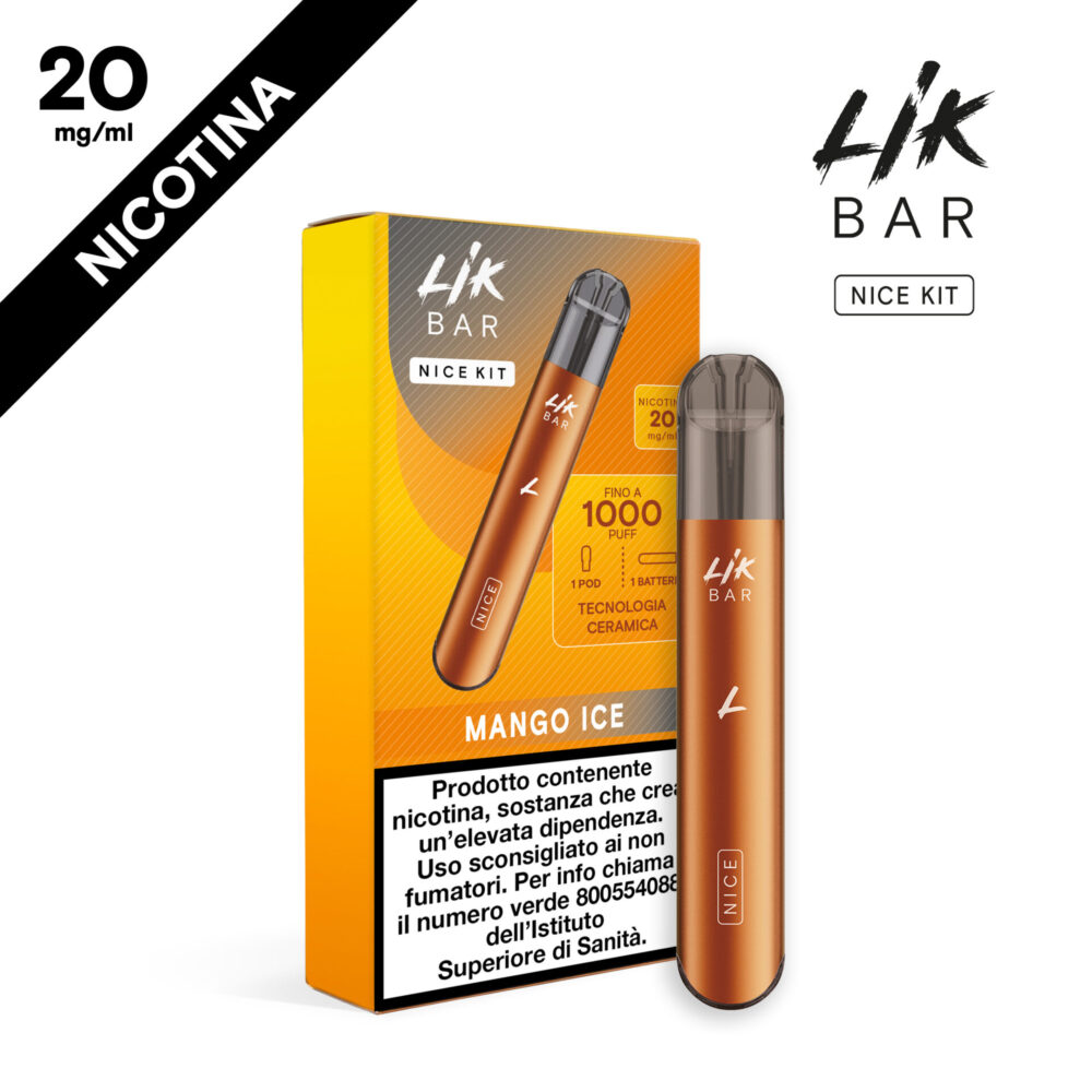 LIK BAR NICE - STARTER KIT ORANGE + POD MANGO - NIC 20
