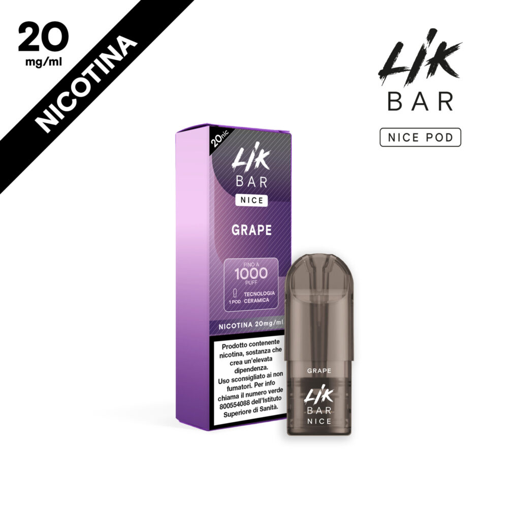 LIK BAR - NICE POD GRAPE - CERAMIC COIL - NIC 20