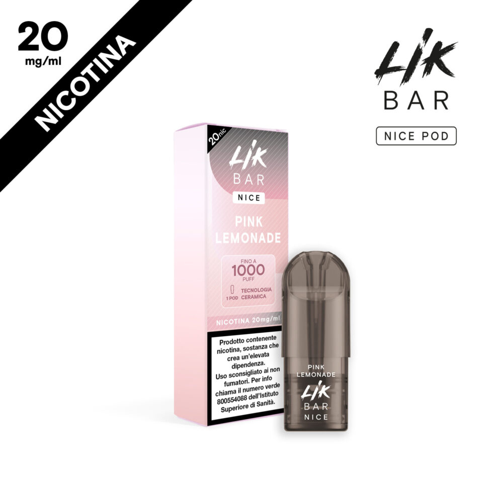 LIK BAR - NICE POD PINK LEMONADE - CERAMIC COIL - NIC 20
