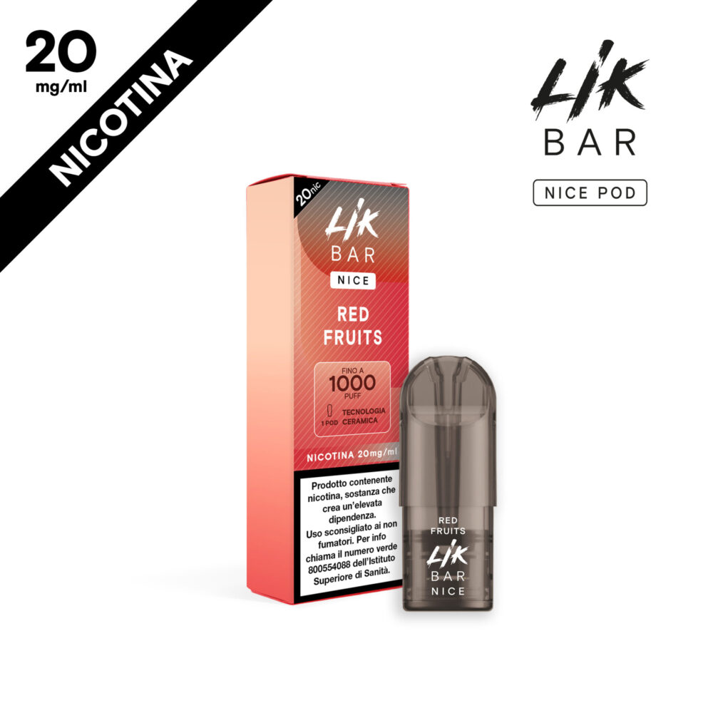 LIK BAR - NICE POD RED FRUITS - CERAMIC COIL - NIC 20