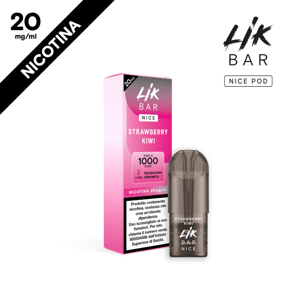 LIK BAR - NICE POD STRAWBERRY KIWI - CERAMIC COIL - NIC 20