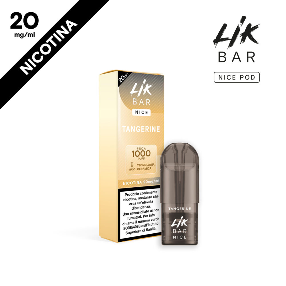 LIK BAR - NICE POD TANGERINE - CERAMIC COIL - NIC 20