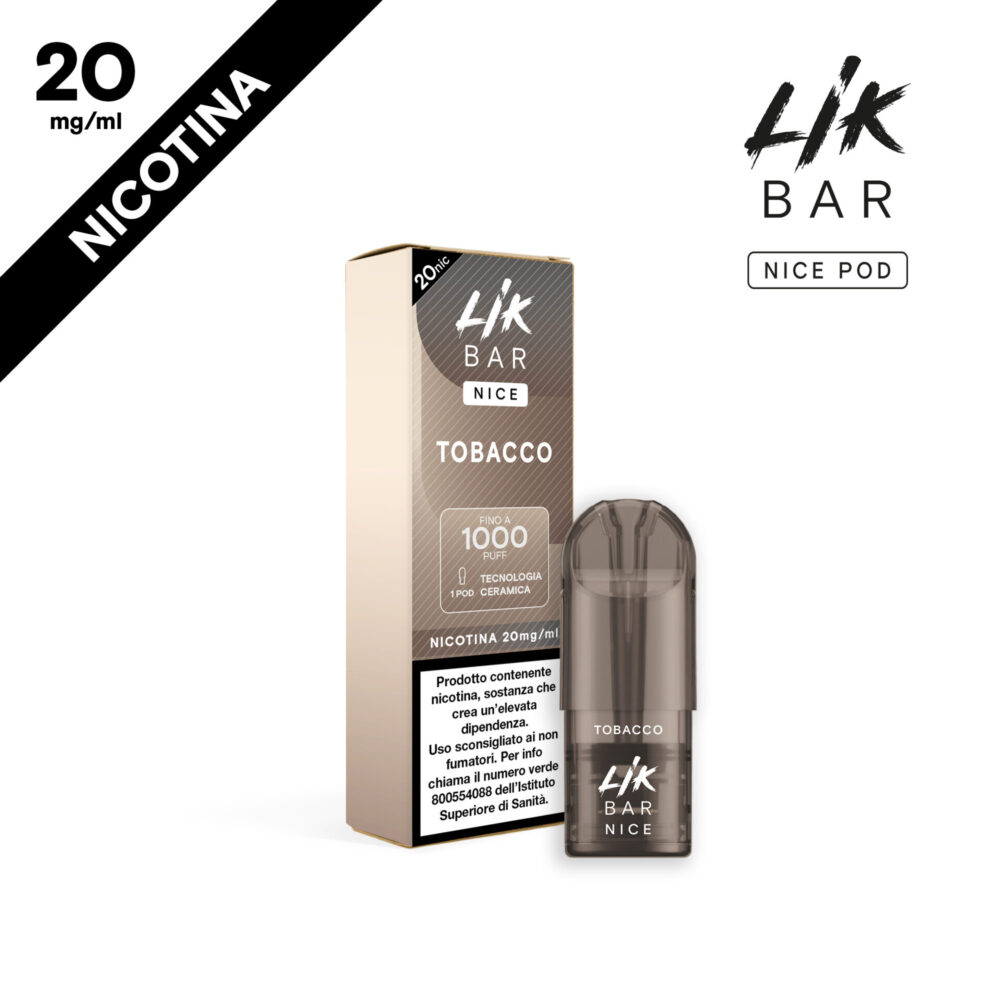 LIK BAR - NICE POD TOBACCO - CERAMIC COIL - NIC 20
