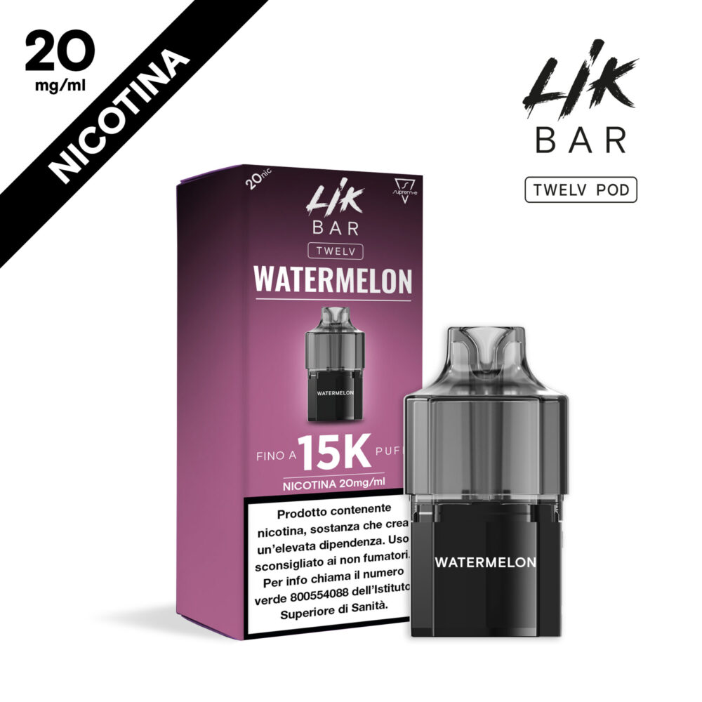 LIK BAR - TWELV RICARICA 2+10ML - WATERMELON - NIC 20