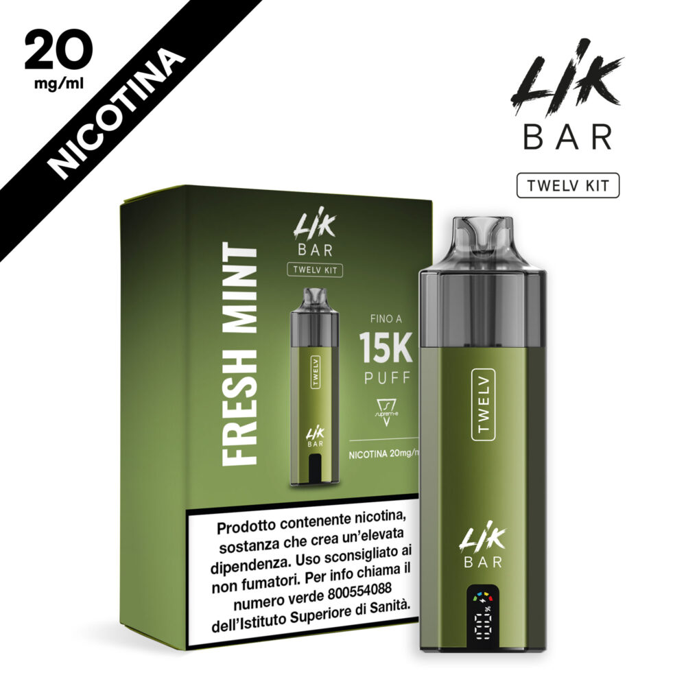 LIK BAR - TWELV STARTER KIT GREEN 2+10ML - FRESH MINT - NIC 20